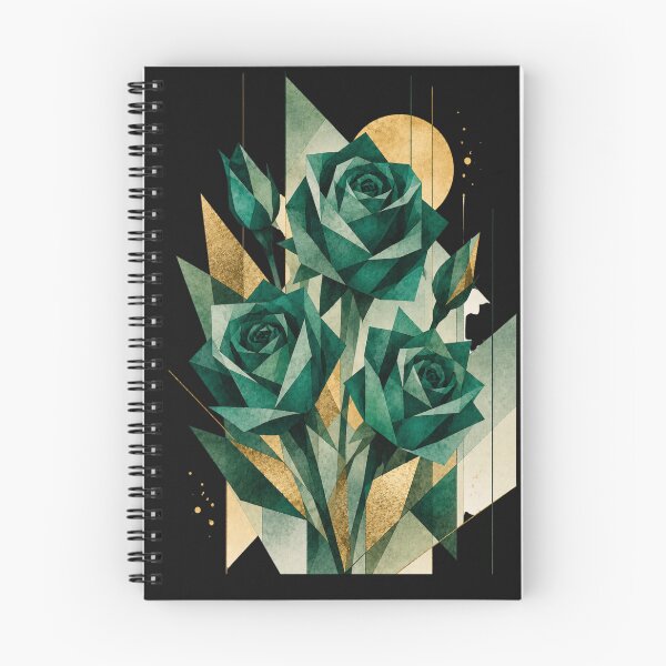 Item preview, Geometric Abstract Roses in emerald tones. A delicate bouquet. designed and sold by NewtBoo.