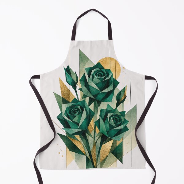 Item preview, Geometric Abstract Roses in emerald tones. A delicate bouquet. designed and sold by NewtBoo.
