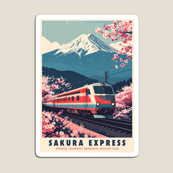 Item preview, Sakura Express - Spring Journey to Fuji designed and sold by dj-illustration.