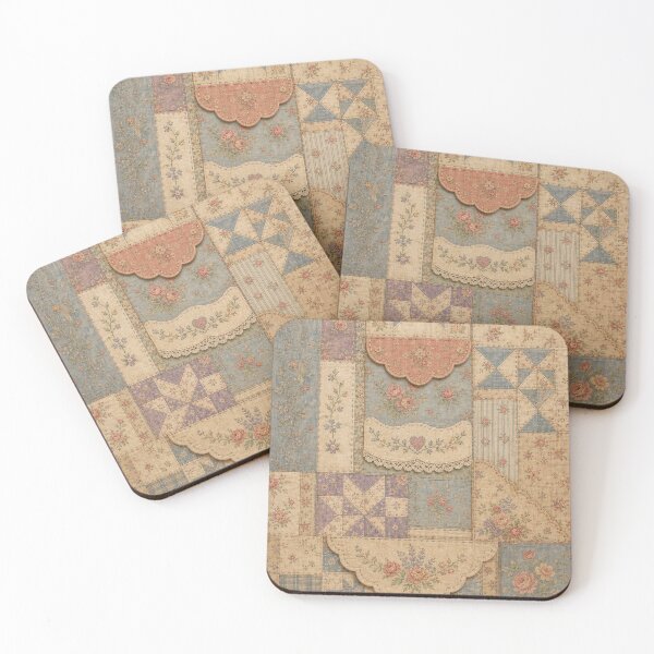 Item preview, Vintage Cottagecore Floral Patchwork Quilt Pattern designed and sold by LinaDesign Store.