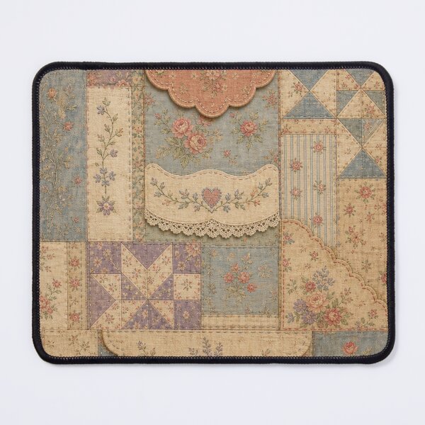 Item preview, Vintage Cottagecore Floral Patchwork Quilt Pattern designed and sold by LinaDesign Store.