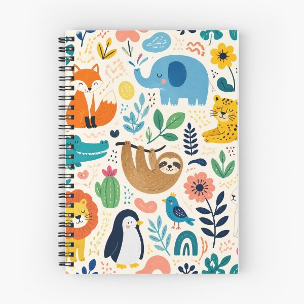 Item preview, Cute Woodland Safari Animals Pattern | Fox, Sloth, Elephant & Lion Illustration designed and sold by My Gluten Free Life UK.