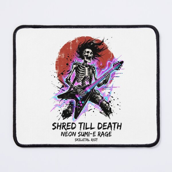Item preview, Shred Till Death Vaporwave Skeleton Playing Guitar designed and sold by DesignedByMarty.