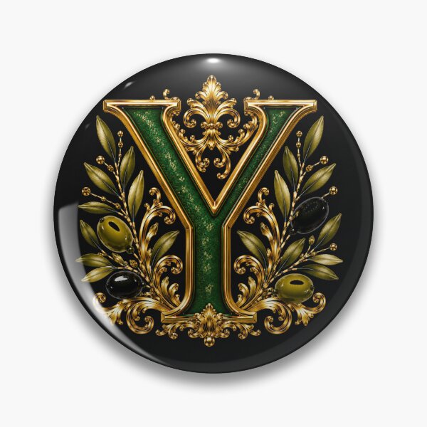 Item preview, Elegant Letter Y Monogram with Olive Branches & Gold Botanical Design | Luxury Green Floral Initial designed and sold by MoodLay.