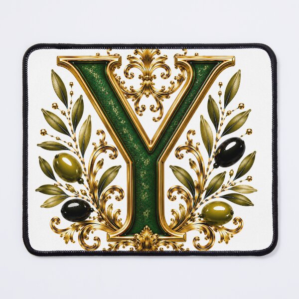 Item preview, Elegant Letter Y Monogram with Olive Branches & Gold Botanical Design | Luxury Green Floral Initial designed and sold by MoodLay.