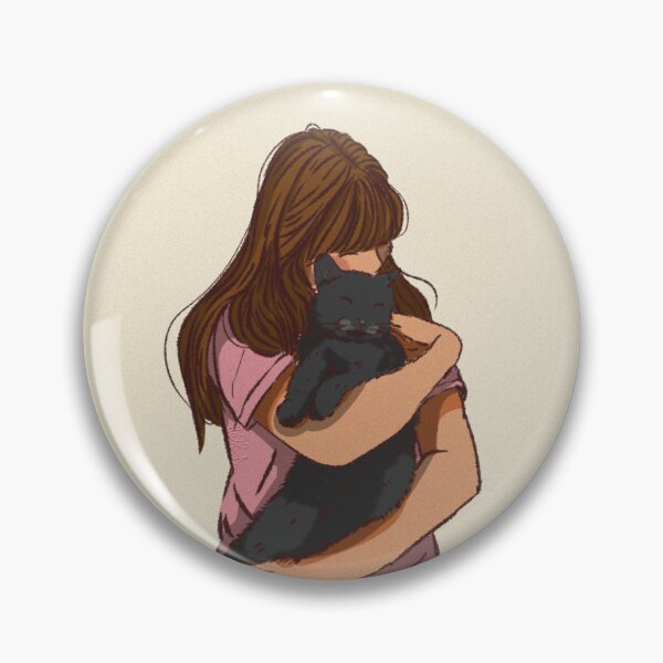 Item preview, Woman in a pink shirt holding her cute cat  designed and sold by Hessah-HA.