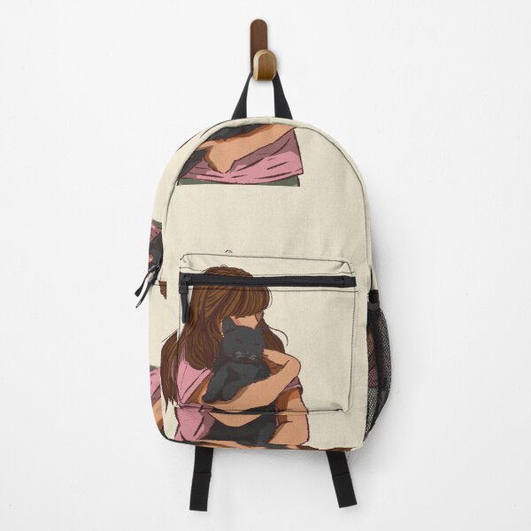 Item preview, Woman in a pink shirt holding her cute cat  designed and sold by Hessah-HA.