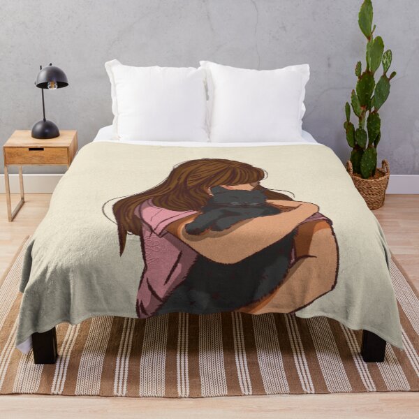 Item preview, Woman in a pink shirt holding her cute cat designed and sold by Hessah-HA.