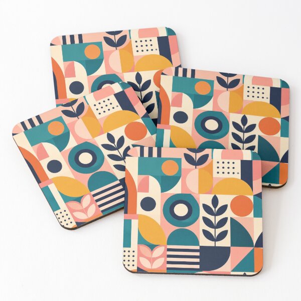 Item preview, Mid Century Modern Botanical Pattern | Retro Geometric Abstract Design designed and sold by My Gluten Free Life UK.