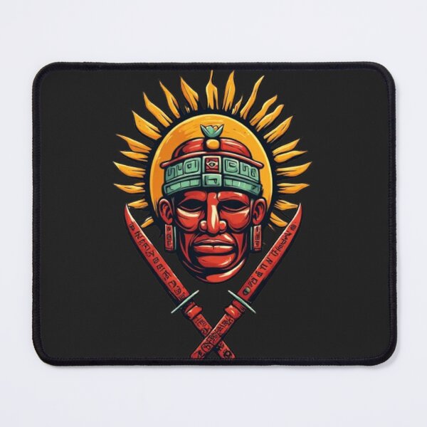 Item preview, Mayan Warrior Mask with Crossed Blades & Sun | Elysium Echoes Icon designed and sold by Shift-Bloom.