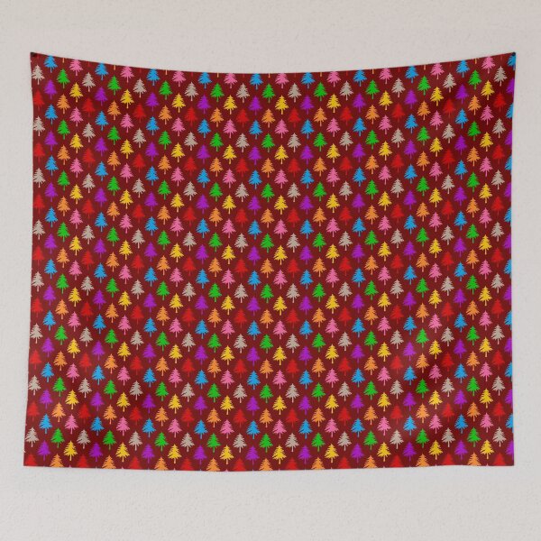 Item preview, Multicolored Pine Cone Trees - Red  designed and sold by PatternTitan.
