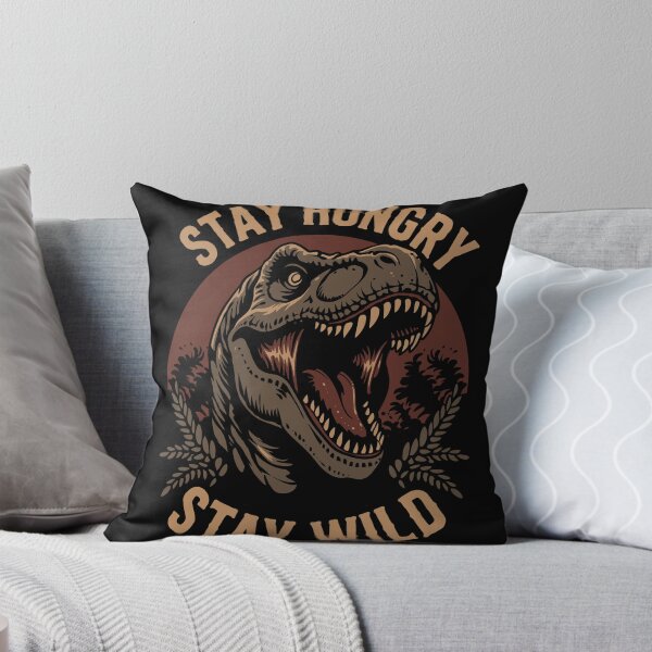 Item preview, Stay Hungry Stay Wild Cute Dinosaur Vintage Motivational Retro T-Shirt designed and sold by phsycartwork.