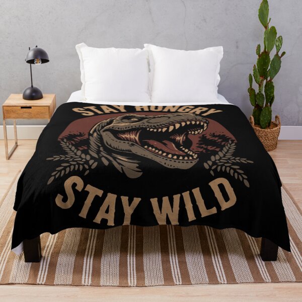 Item preview, Stay Hungry Stay Wild Cute Dinosaur Vintage Motivational Retro T-Shirt designed and sold by phsycartwork.