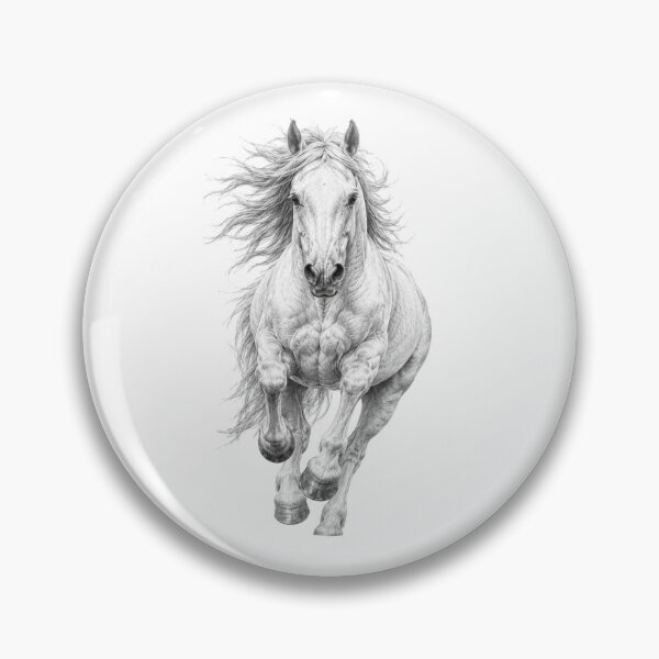 Item preview, White Horse in Gallop – Realistic Graphite Pencil Drawing designed and sold by SmikiM.