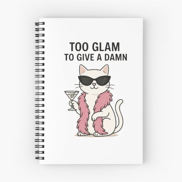 Item preview, Glam Cat – “Too Glam to Give a Damn” Cartoon Style designed and sold by WATEKE.
