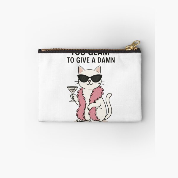 Item preview, Glam Cat – “Too Glam to Give a Damn” Cartoon Style designed and sold by WATEKE.