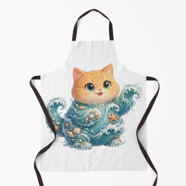 Item preview, Ocean Wave Cat Fantasy Art designed and sold by Moody Vibes Studio.