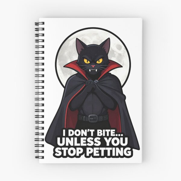 Item preview, I Don’t Bite Unless You Stop Petting Me – Funny Vampire Cat designed and sold by GoldenPaw Society.