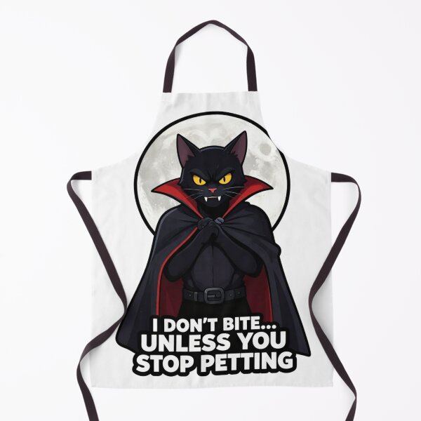 Item preview, I Don’t Bite Unless You Stop Petting Me – Funny Vampire Cat designed and sold by GoldenPaw Society.