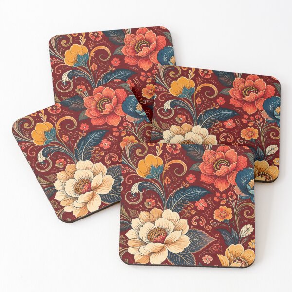 Item preview, Vintage Floral Pattern | Elegant Botanical Wallpaper in Burgundy designed and sold by My Gluten Free Life UK.