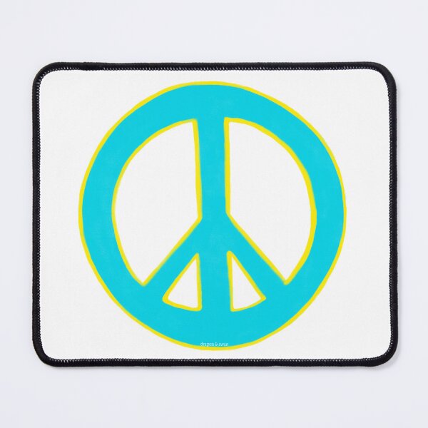 Item preview, Peace Symbol Disarmament Peace Sign Blue and Yellow designed and sold by CovetedCove.
