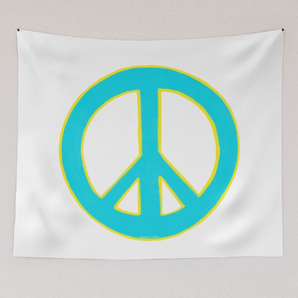 Item preview, Peace Symbol Disarmament Peace Sign Blue and Yellow designed and sold by CovetedCove.
