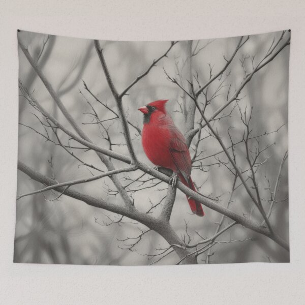 Item preview, A Cardinal among bare winter branches, Birds in Motion designed and sold by CDC40.