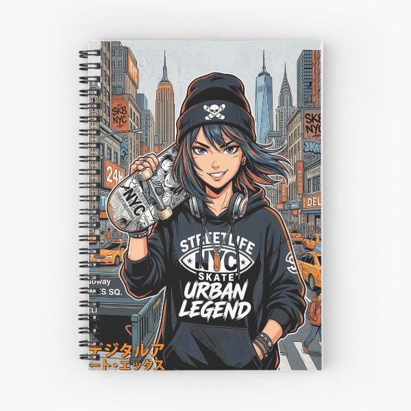 Item preview, NYC Skate Culture Anime Girl Urban Streetwear Times Square designed and sold by DigitalArtx-com.