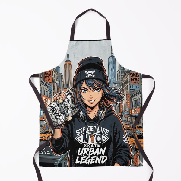 Item preview, NYC Skate Culture Anime Girl Urban Streetwear Times Square designed and sold by DigitalArtx-com.
