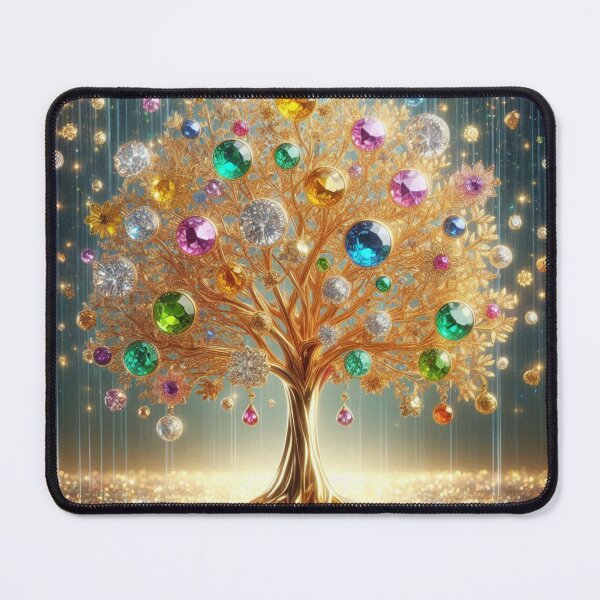 Item preview, Golden Crystal Tree • Gemstone Fantasy Art • Magical Prosperity Decor designed and sold by YourForKor.