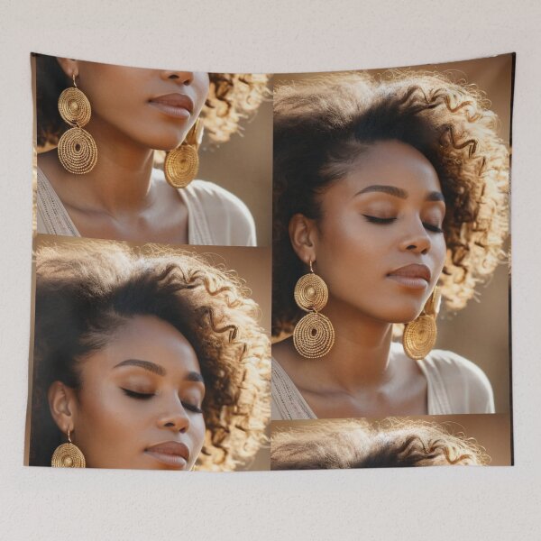 Item preview, Portrait - Woman with Afro Hair, Afro-Bohemian Aesthetic designed and sold by Beat-It.