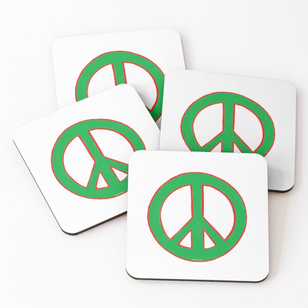 Item preview, Peace Symbol Disarmament Peace Sign Green and Red designed and sold by CovetedCove.