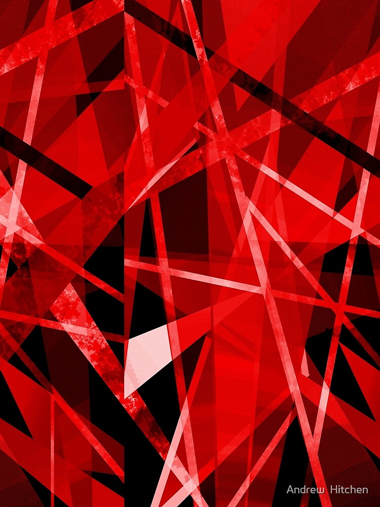 Thumbnail 3 of 3, Scarf, Intersection Red Abstract  designed and sold by Hitchen.