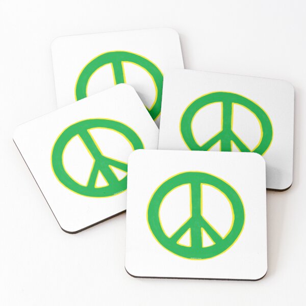 Item preview, Peace Symbol Disarmament Peace Sign Green and Yellow designed and sold by CovetedCove.