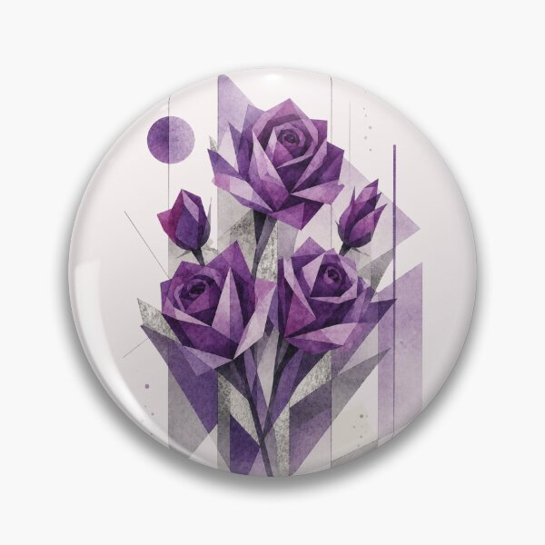 Item preview, Geometric Abstract Roses in purple tones. A delicate bouquet. designed and sold by NewtBoo.