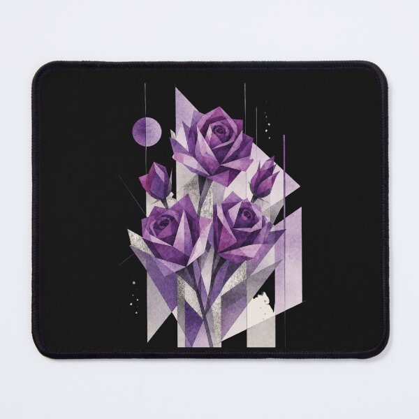 Item preview, Geometric Abstract Roses in purple tones. A delicate bouquet. designed and sold by NewtBoo.