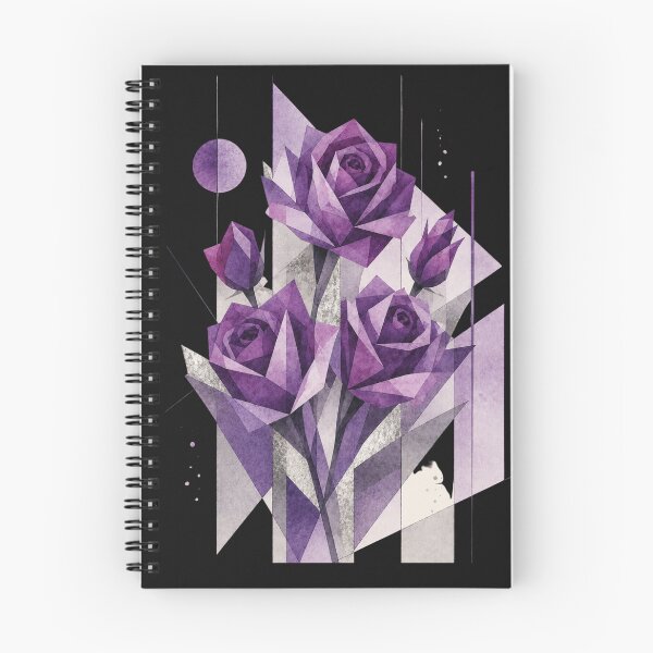 Item preview, Geometric Abstract Roses in purple tones. A delicate bouquet. designed and sold by NewtBoo.