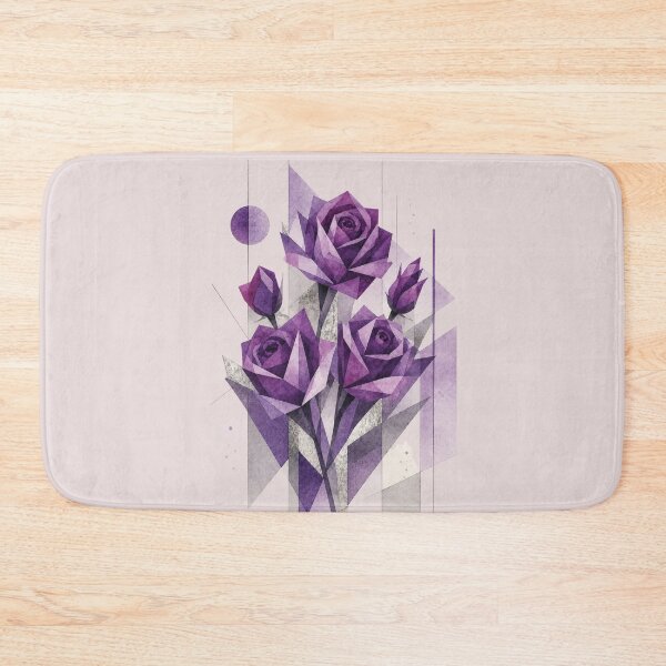 Item preview, Geometric Abstract Roses in purple tones. A delicate bouquet. designed and sold by NewtBoo.