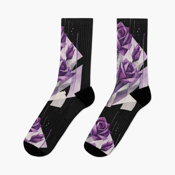 Item preview, Geometric Abstract Roses in purple tones. A delicate bouquet. designed and sold by NewtBoo.