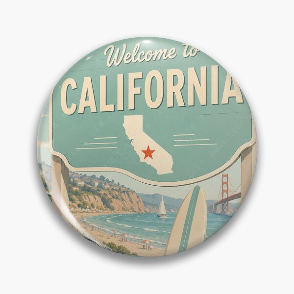Item preview, Welcome to California Retro Travel Poster  designed and sold by LuluLeb.