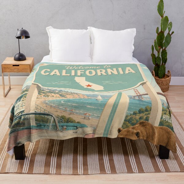 Item preview, Welcome to California Retro Travel Poster designed and sold by LuluLeb.