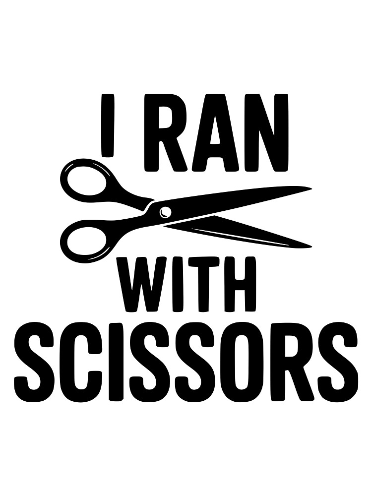 Thumbnail 3 of 3, Scarf, I Ran With Scissors designed and sold by Fraxoweb.