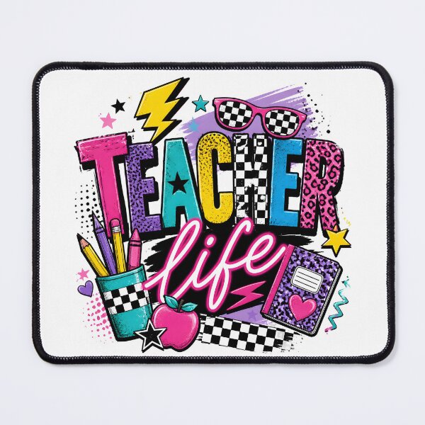 Item preview, Retro Teacher Life Vibrant Leopard Illustration designed and sold by JmiliArts.