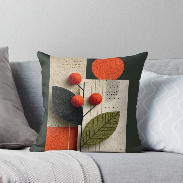 Item preview, Abstract Mid Century Modern Textured Botanical Art designed and sold by colorful-white.