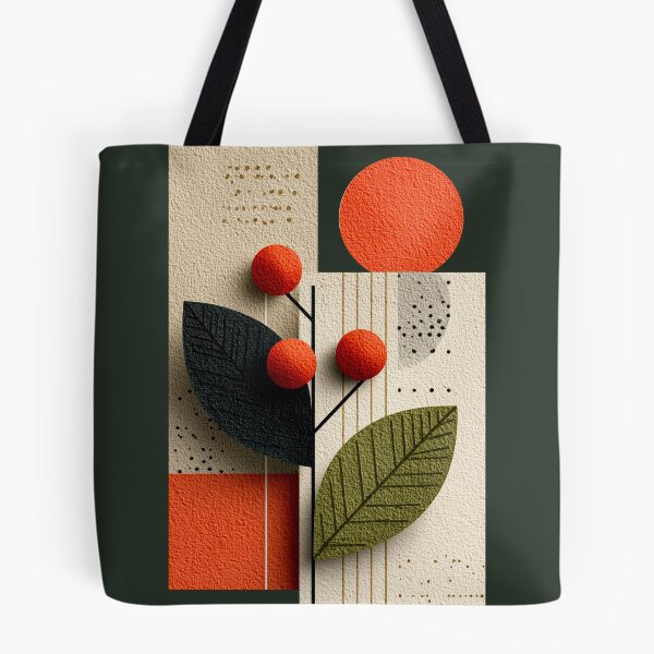 Item preview, Abstract Mid Century Modern Textured Botanical Art designed and sold by colorful-white.