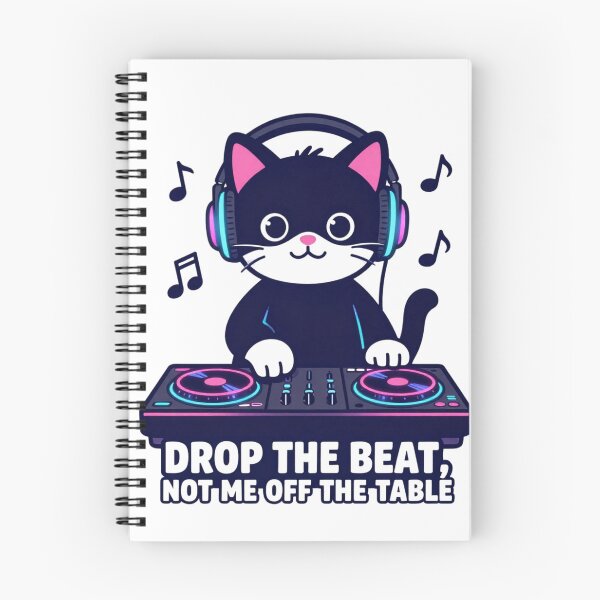Item preview, Drop The Beat Not Me Off The Table – Funny DJ Cat designed and sold by GoldenPaw Society.