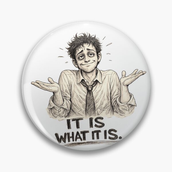 Item preview, It Is What It Is Funny Shrug Pencil Sketch designed and sold by CMA Design Studio.