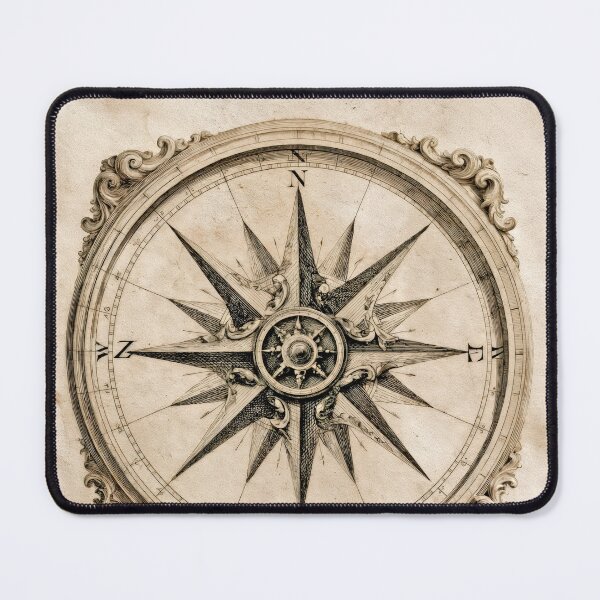 Item preview, T-Shirt - Sticker - Navigating Time: Ornate Compass Rose designed and sold by ForeverPrintsOK.