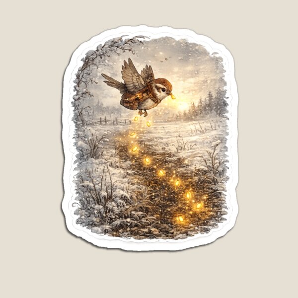 Item preview, Celestial Sparrow Guiding Golden Forest Path designed and sold by InkPixell.