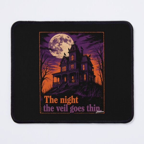 Item preview, Halloween Victorian Haunted House Full Moon Linocut Art Print  designed and sold by Artisticanvas.